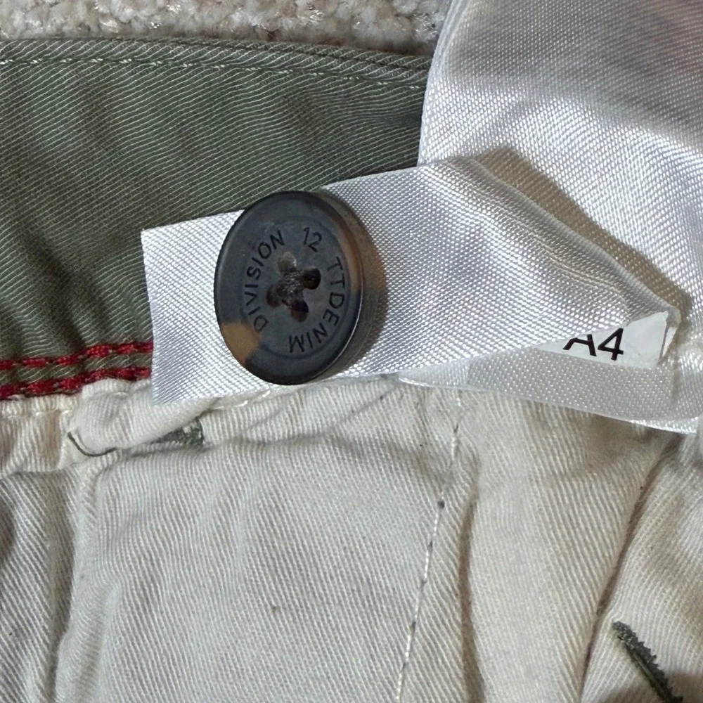 Tom Tailor Denim Chino Pants Men 36x34(*36x32) Olive Green Skinny Stretch Cotton